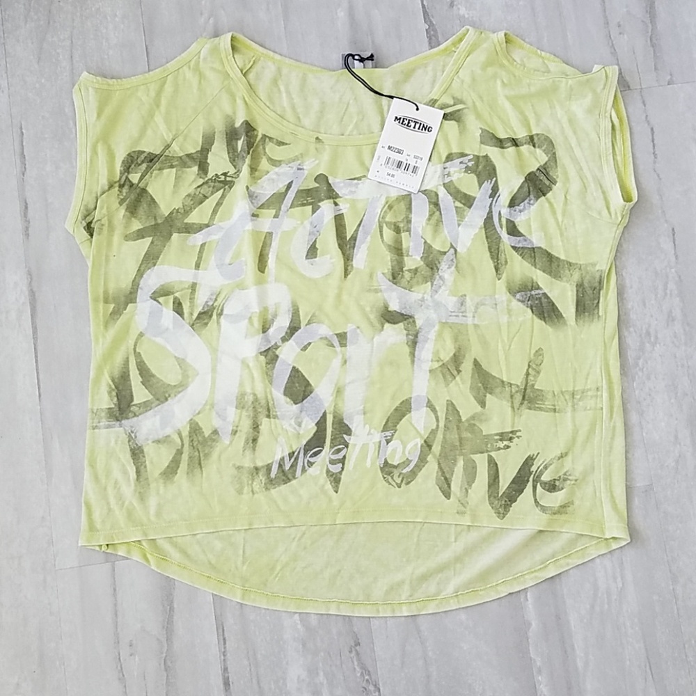 MEETING Active Sport peep shoulder top Size S